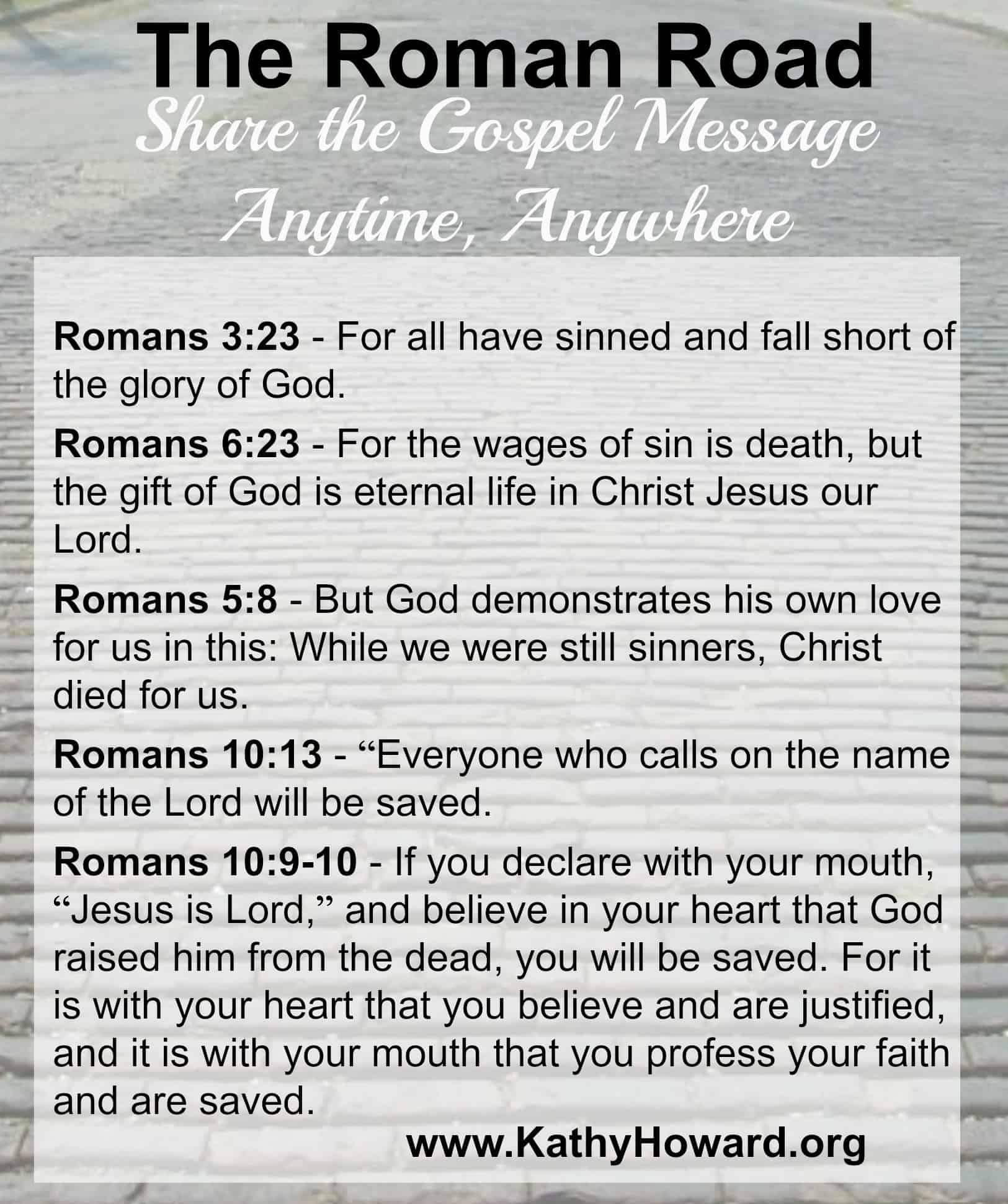 Roman Road To Salvation Printable Printable World Holiday